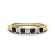 1 - Erica 3.00 mm Princess Cut Black and White Lab Grown Diamond 7 Stone Wedding Band 