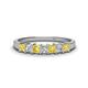 1 - Erica 3.00 mm Princess Cut Yellow Sapphire and Lab Grown Diamond 7 Stone Wedding Band 