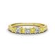 1 - Erica 3.00 mm Princess Cut Yellow Sapphire and Lab Grown Diamond 7 Stone Wedding Band 