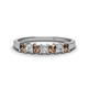 1 - Erica 3.00 mm Princess Cut Smoky Quartz and Lab Grown Diamond 7 Stone Wedding Band 