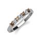 3 - Erica 3.00 mm Princess Cut Smoky Quartz and Lab Grown Diamond 7 Stone Wedding Band 