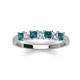 4 - Erica 3.00 mm Princess Cut Blue and White Lab Grown Diamond 7 Stone Wedding Band 
