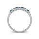 5 - Erica 3.00 mm Princess Cut Blue and White Lab Grown Diamond 7 Stone Wedding Band 