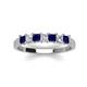 4 - Erica 3.00 mm Princess Cut Blue Sapphire and Lab Grown Diamond 7 Stone Wedding Band 