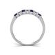 5 - Erica 3.00 mm Princess Cut Blue Sapphire and Lab Grown Diamond 7 Stone Wedding Band 