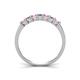 5 - Erica 3.00 mm Princess Cut Pink Sapphire and Lab Grown Diamond 7 Stone Wedding Band 