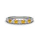1 - Erica 3.00 mm Princess Cut Citrine and Lab Grown Diamond 7 Stone Wedding Band 