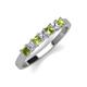 3 - Erica 3.00 mm Princess Cut Peridot and Lab Grown Diamond 7 Stone Wedding Band 