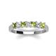 4 - Erica 3.00 mm Princess Cut Peridot and Lab Grown Diamond 7 Stone Wedding Band 