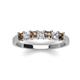 4 - Erica 3.00 mm Princess Cut Smoky Quartz and Lab Grown Diamond 7 Stone Wedding Band 