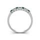 5 - Erica 3.00 mm Princess Cut London Blue Topaz and Lab Grown Diamond 7 Stone Wedding Band 