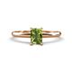 1 - Elodie 7x5 mm Radiant Peridot Solitaire Engagement Ring 