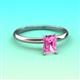 3 - Elodie 7x5 mm Radiant Lab Created Pink Sapphire Solitaire Engagement Ring 