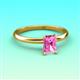 3 - Elodie 7x5 mm Radiant Lab Created Pink Sapphire Solitaire Engagement Ring 