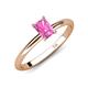 4 - Elodie 7x5 mm Radiant Lab Created Pink Sapphire Solitaire Engagement Ring 