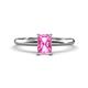 1 - Elodie 7x5 mm Radiant Lab Created Pink Sapphire Solitaire Engagement Ring 
