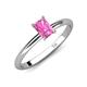 4 - Elodie 7x5 mm Radiant Lab Created Pink Sapphire Solitaire Engagement Ring 