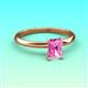 3 - Elodie 7x5 mm Radiant Lab Created Pink Sapphire Solitaire Engagement Ring 