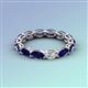 4 - Madison 5x3 mm Oval Forever Brilliant Moissanite and Blue Sapphire Eternity Band 