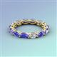 4 - Madison 5x3 mm Oval Forever Brilliant Moissanite and Tanzanite Eternity Band 
