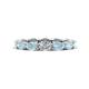 1 - Madison 5x3 mm Oval Forever Brilliant Moissanite and Aquamarine Eternity Band 