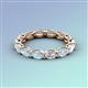 4 - Madison 5x3 mm Oval Forever Brilliant Moissanite and Aquamarine Eternity Band 