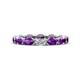 1 - Madison 5x3 mm Oval Forever Brilliant Moissanite and Amethyst Eternity Band 