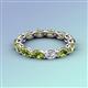 4 - Madison 5x3 mm Oval Forever Brilliant Moissanite and Peridot Eternity Band 