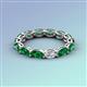 4 - Madison 5x3 mm Oval Forever Brilliant Moissanite and Emerald Eternity Band 