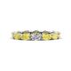 1 - Madison 5x3 mm Oval Forever Brilliant Moissanite and Yellow Sapphire Eternity Band 