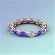 4 - Madison 5x3 mm Oval Forever One Moissanite and Tanzanite Eternity Band 