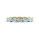 1 - Madison 5x3 mm Oval Forever One Moissanite and Aquamarine Eternity Band 