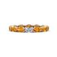 1 - Madison 5x3 mm Oval Forever One Moissanite and Citrine Eternity Band 