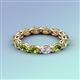 4 - Madison 5x3 mm Oval Forever One Moissanite and Peridot Eternity Band 