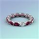 4 - Madison 5x3 mm Oval Forever One Moissanite and Rhodolite Garnet Eternity Band 