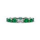 1 - Madison 5x3 mm Oval Forever One Moissanite and Emerald Eternity Band 