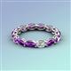 4 - Madison 5x3 mm Oval Forever One Moissanite and Amethyst Eternity Band 