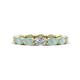 1 - Madison 5x3 mm Oval Forever Brilliant Moissanite and Opal Eternity Band 