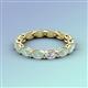 4 - Madison 5x3 mm Oval Forever One Moissanite and Opal Eternity Band 