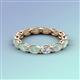 4 - Madison 5x3 mm Oval Forever One Moissanite and Opal Eternity Band 