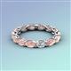 4 - Madison 5x3 mm Oval Forever Brilliant Moissanite and Morganite Eternity Band 