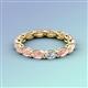 4 - Madison 5x3 mm Oval Forever One Moissanite and Morganite Eternity Band 