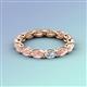 4 - Madison 5x3 mm Oval Forever One Moissanite and Morganite Eternity Band 