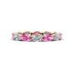 1 - Madison 5x3 mm Oval Lab Grown Diamond and Pink Sapphire Eternity Band 