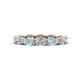 1 - Madison 5x3 mm Oval Lab Grown Diamond and Aquamarine Eternity Band 