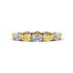 1 - Madison 5x3 mm Oval Forever Brilliant Moissanite and Yellow Sapphire Eternity Band 