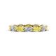 1 - Madison 5x3 mm Oval Forever One Moissanite and Yellow Sapphire Eternity Band 