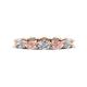 1 - Madison 5x3 mm Oval Forever Brilliant Moissanite and Morganite Eternity Band 