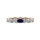 1 - Madison 5x3 mm Oval Forever Brilliant Moissanite and Blue Sapphire Eternity Band 