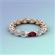 3 - Madison 5x3 mm Oval Forever Brilliant Moissanite and Rhodolite Garnet Eternity Band 